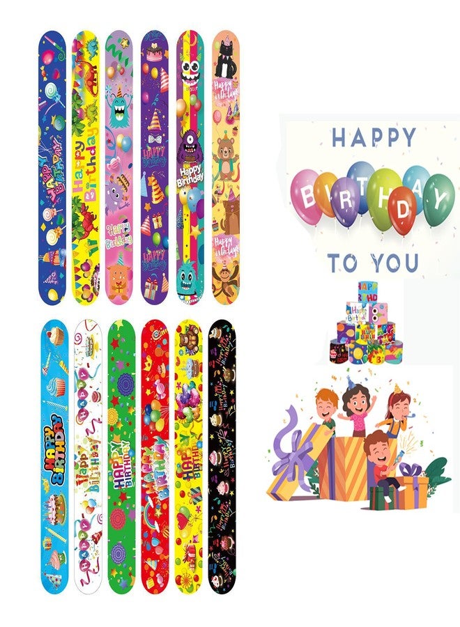 Jubobu Birthday Theme Return Gifts,Slap Bracelets,12Pcs Slap Bracelet Birthday/Party - Image 2